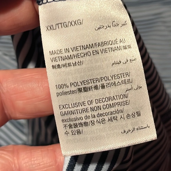 Greg Norman Golf Shirt - Dark Blue/Black Striped - Shark Logo - XXL - PlayDry - Picture 5 of 7